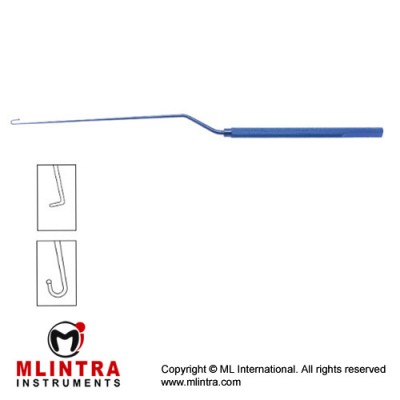 Nerve Hook Bulbous tip,23cm Angle 90°,0.5mm tip,23cm
